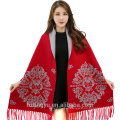 2017 Moda Inverno Floral Jacquard Pashmina Poncho Xaile De Inverno Grosso Pashmina Envoltório Com Mangas